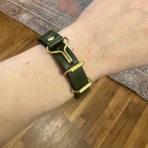 Giles & Brother Leather Visor Cuff Narrow Unisex Bracelet